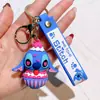 Llavero de Puntada de Alta Calidad Muñeca de Plástico Suave PVC Creativo Lilo y Stitch Colgante para Llave de Coche Regalo