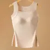 Capa base sin costuras, amigable con la piel, hidratación como una nube, sin sujetador, diseño de copa fija, prenda para realzar la belleza otoño/invierno, capa base, chaleco de otoño para mujer