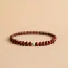 Pulsera de Palosanto de Hoja Pequeña para Mujer, Alto Contenido de Aceite, Alta Densidad, con Estrellas Doradas, Material Viejo, Grano Liso, Círculo Único, Cuentas Budistas, Sándalo