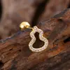 Unha de Osso de Orelha Zircônia de Aço Inoxidável Casual e Personalizada, Joia de Piercing de Unha de Orelha Micro-Embutida Exquisita e Compacta 0.8*6*4mm