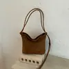 Bolso Cubo de Color Sólido Vintage 2026 Nuevo Estilo Principios de Otoño Único de Moda Bolso de Hombro de Alto Valor Elegante Bolso Cruzado
