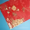Caja de Té Brocada Estilo Chino Caja de Vino Papel de Montaje Fondo de Papel Cubierta de Embalaje Flor de Peonía Papel Especial Papel de Arte Fabricante