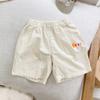 Novos Shorts Clássicos Versáteis de Verão para Meninos e Meninas, Calças Finas Estampadas de Algodão Puro de Cinco Quartos, Calças Casuais Simples