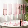 Vaso Alto Recto Multicolor Estilo Ins Copa de Champaña Copa Creativa para Vino Tinto Taza de Aromaterapia Vasos Domésticos de Cristal sin Plomo
