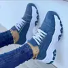 Comercio Exterior Zapatos Casuales Talla Grande Mujer 2024 Verano Nuevos Zapatos Deportivos con Cordones Suela Gruesa Europeos y Americanos Talla 43 Estación Independiente