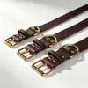 Coleira para Pet, Coleira de Couro Genuíno, Coleira de Couro Bovino de Primeira Camada, Coleira de Couro para Cachorro, Coleira de Pescoço, Couro Integral, Simples e Limpa