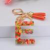 1 Peça Argila Macia Pedaços de Fruta Letra em Inglês Chaveiro de Resina Moda Feminina Simples Pingente para Bolsa com Chave de Borla