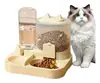 Dispensador Automático de Comida y Agua para Mascotas Set para Gatos y Perros con Doble Plato para Comida y Agua Gran Capacidad Diseño de Plástico