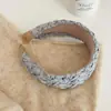 Diadema tejida vintage de copa alta, diadema ancha de color liso estilo francés sofisticada, accesorio para el cabello tejido estilo pastoral