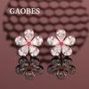 Pendientes de pétalos de plata de ley 925 de diseño simple con incrustaciones de pequeños diamantes para mujer, pendientes de pasador de plata frescos y pequeños al por mayor