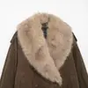 Ropa Europea y Americana para Mujer Transfronteriza AliExpress Venta Caliente Chaqueta Abrigo Efecto Cuero Artificial Textura Gamuza