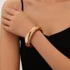 Pulseiras Populares Transfronteiriças Europeias e Americanas Ins Normcore Pulseiras Assimétricas com Padrão de Onda Pulseiras Metálicas Brilhantes Joias Femininas