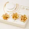 Venta Caliente Transfronteriza Moda de Gama Alta Elegante Conjunto de Pendientes y Collar de Flores Adecuado para que las Mujeres lo Usen en Banquetes Diarios