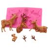 Molde de Silicona Flip Sugar Árbol de Navidad Pino Alce Copo de Nieve Carámbano Molde de Silicona Arcilla Molde para Decoración de Horneado