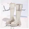 Botas Longas de Tela Preta para Mulheres 2026 Primavera e Verão Novo Estilo Tela Respirável Botas Altas Estilo Britânico Emagrecedoras Botas de Cavaleiro
