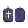 Colgante Ovalado Cuadrado de Piedra Natural Nuevo Europeo y Americano Estrella de Cuatro Hombres Flash Cruz Accesorios de Collar DIY Colgante
