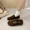 Zapatos Birkenstock de Gamuza con Diseño Retro de Nicho para Mujer 2026 Nuevos de Otoño Planos Versátiles Casuales Bajos Sin Cordones