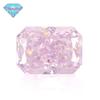Huagang Gem 9A Chanfro Retangular Flor de Gelo Corte Rosa Claro Zircão Alto Carbono Diamante Pequeno Octogonal Zircão CZ Pedra Nua