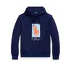 Coleção de Primavera Ralph Lauren Polo: Moletom com capuz em algodão puro, unissex, estilo pullover, adequado tanto para uso interno quanto externo, 100% algodão