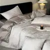 Conjunto de Roupa de Cama Jacquard de Algodão 100% de Luxo Leve de Alta Qualidade com Quatro Peças Quarto Principal Lençóis de Algodão Puro Capa de Edredom Roupa de Cama para Todas as Estações