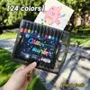 Conjunto de marca-texto com glitter de ponta dupla transfronteiriço, caneta de arte para desenho para estudantes de alto valor, caneta marcadora com glitter para destacar pontos chave