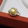 Anillo de Perla de Agua Dulce Estilo Coreano Otoño e Invierno para Mujer 8-9mm Oro de Bolsa 18k Microincrustación Elegante Versátil Moderno 119 Pulsera