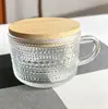 Taza de vidrio estilo Ins vidrio texturizado vintage girasol puntos taza de leche té de leche bebida fría taza de jugo taza de café
