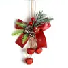 Decoração de Natal Nova Transfronteiriça: Enfeites Pendurados: Laços, Pinhas, Sino, Galhos de Flores Artificiais, Pequenas Decorações Penduradas para Arranjo de Feriado