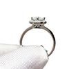 Novo anel de prata s925 cravejado com diamante Mosane 1 quilate fornecimento direto dos fabricantes anel de diamante Mosane feminino