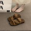 Sandalias de cuña únicas estilo bohemio francés sin cordones para mujer, adecuadas para usar al aire libre, vacaciones de verano 2026 y para combinar con vestidos