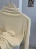 KEKEZOON Alta Elasticidad Proteína Cachemir Color Sólido Cuello Semi Alto Hombro Normal Manga Larga Capa Interior Camisa Base Camiseta Top 9161