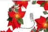 Navidad Transfronteriza Mimbre Flor de Navidad Artificial Poinsettia Decoración Artificial