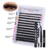 Amazon explosiones pestañas postizas gruesas racimo individual natural 30D/40D cabello termofusible DIY pestañas segmentadas pestañas postizas
