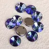 Weichen K9 Satélite Redondo Colorido Ab Planos Fondo Doble Agujero Broca de Vidrio Hebilla Plana Perforación Cosida a Mano Accesorios para Vestido de Novia DIY