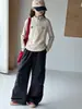 Moletom com zíper e gola alta para meninas, novo estilo workwear primavera/outono 2026, de manga longa, top estilo coreano para estudantes do ensino fundamental, peça externa