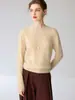 Suéter de cuello redondo 100% cachemira pura para mujer, nuevo suéter básico de punto liso para otoño e invierno, jersey de cachemira ajustado