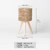 Maceta de Ratán Estilo Nórdico para Interior, Balcón, Sala de Estar, Planta Potos, Tejida a Mano, Soporte Alto de Madera para Plantas de Piso