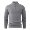 Suéteres de malha estilo europeu e americano para homens, nova coleção outono/inverno, suéter masculino com zíper parcial, suéter soltinho estilo coreano com gola alta, segunda pele