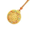 Tienda de Oro Mismo Estilo Chapado en Oro Esmalte Brújula de los Ocho Tesoros Amarillo Dios de la Riqueza Colgante Nuevo Estilo Chino Vajra Colgante de Brújula de los Ocho Tesoros