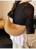 Bolso Cruzado Tejido Transfronterizo, Bolso de Hombro Individual tipo Dumpling, Nuevo Estilo 2026, Bolso de Playa de Paja Simple y de Moda, Bolso Cruzado