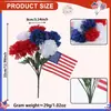 Amazon Transfronterizo Crisantemo Artificial Flor del Día de la Independencia Festival de Flores Rojo Blanco y Azul Decoración de Flores Artificiales Crisantemo Artificial del Día de la Independencia