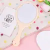 Espejo de mano de alta definición estilo europeo con borde de encaje, espejo de mano vintage, espejo portátil para salón de belleza, espejo de maquillaje para dormitorio