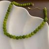 Collar Verde Verde Francés Nicho Verano Hecho a Mano con Cuentas Piedra Natural Cadena Clavícula Apilado Accesorios Nuevo Chino