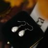 Aretes Colgantes de Plata Esterlina S925 con Imitación de Perla Shijia para Mujer, Retro Francés, Largos, Lujo Accesible, Diseño Nicho, Ganchos para Oreja