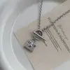 Collar Sencillo con Hebilla Ot Estilo Coreano para Mujer, Cadena para Clavícula con Colgante de Bolsa Versátil y de Moda, Gargantilla Trendy de Nicho Estilo Ins