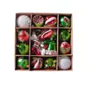 Nuevas decoraciones colgantes de árbol de Navidad transfronterizas, bolas de Navidad pintadas de rojo y verde, juego de colgantes decorativos de bola con forma especial electrochapada