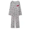 Algodón Lycra Pijama para Mujer Manga Larga Pantalón Largo 2026 Nuevo Primavera y Otoño Ropa Casual para Casa Conjunto de Dos Piezas
