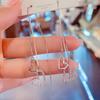 Aretes de Borla Doble Amor con Sentido del Diseño Nicho 2024 Nuevos Aretes Elegantes de Moda de Celebridad de Internet Aretes Simples que Combinan con Todo