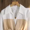 Conjunto para Meninas 2026 Primavera Novo Estilo Transfronteiriço Tendência Color-Blocking Manga Longa e Calça Longa Casual Conjunto de Duas Peças