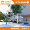 Deslizador externo para jardim de infância parque comunitário design de escorregador infantil grande de aço inoxidável sem motor